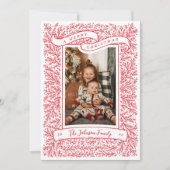 Bounful Branches Red and White-kerstfoto Feestdagenkaart (Voorkant)