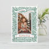Bounful Branches Red en Green Kerstfoto Feestdagenkaart (Staand voorkant)