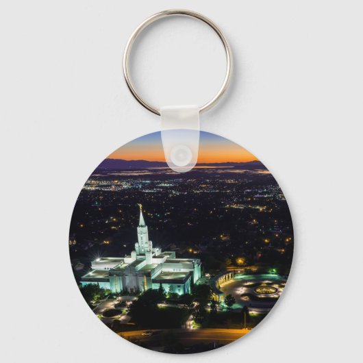 Bounful Lds Mormon Temple Sunset Sleutelhanger (Voorkant)