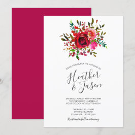 Bounful Roos Ruby Red Wedding Kaart