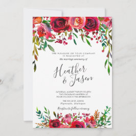 Bounful Roos Ruby Red Wedding Kaart