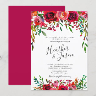 Bounful Roos Ruby Red Wedding Kaart