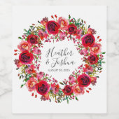 Bounful Roos Ruby Red Wedding Wijn Etiket (Enkel label)