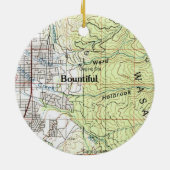 Bounful Utah Topo Map Keramisch Ornament (Achterkant)