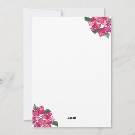 Bounganvillea en tegels Birthday Uitnodiging (Achterkant)