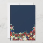 Bounitful Garden Royal Blue Floral Quinceanera Kaart (Achterkant)