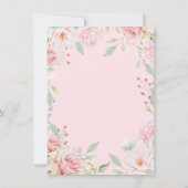 Bounke Rozen Elegant Pink Floral Baptisme Foto Bedankkaart (Achterkant)
