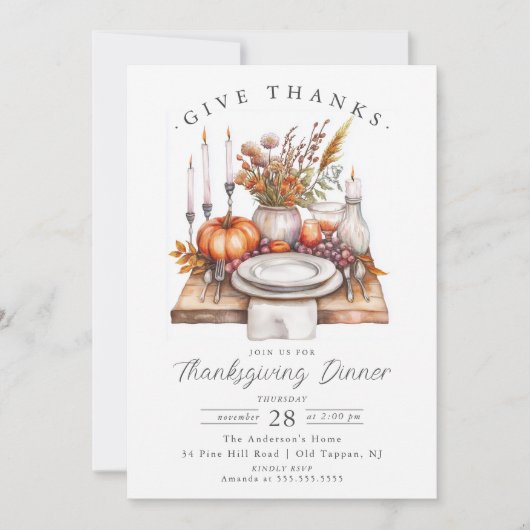 Bountiful Blessings Thanksgiving Diner Kaart (Voorkant)