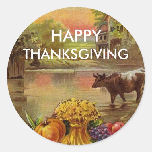 Bountiful Harvest Happy Thanksgiving Stickers (Voorkant)