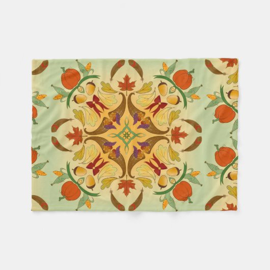 Bountiful Harvest Radial Art Fleece Deken (Voorkant (Horizontaal))