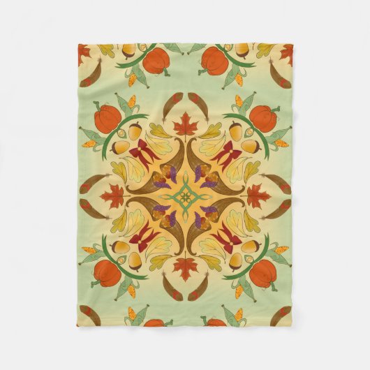 Bountiful Harvest Radial Art Fleece Deken (Voorkant)