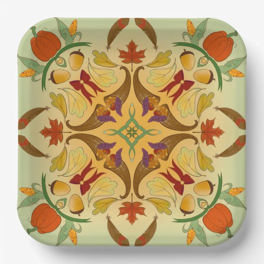 Bountiful Harvest Radial Art Papieren Bordje (Voorkant)