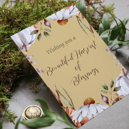 Bountiful Harvest Thanksgiving Vakantie Waterverf Notitiekaartje