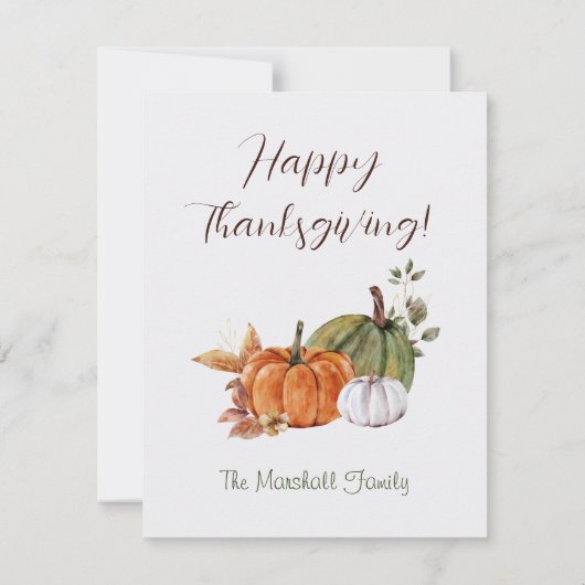 Bountiful Harvest Thanksgiving Vakantie Waterverf Notitiekaartje (Achterkant)