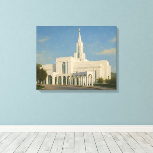 Bountiful Utah Temple Painting™ LDS Art Canvas (Insitu (Houten vloer))