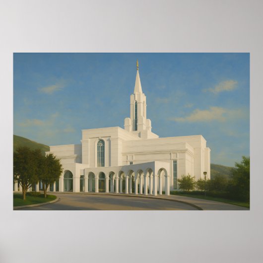 Bountiful Utah Temple Painting™ LDS Art Poster (Voorkant)