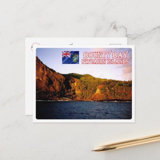 Bounty Bay - Pitcairneilanden - Briefkaart (Voorkant / Achterkant in situ)