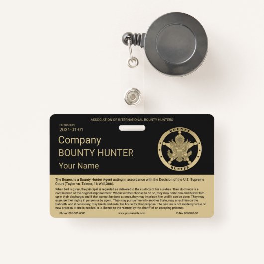 Bounty Hunter Badge (Voorkant met intrekbare)