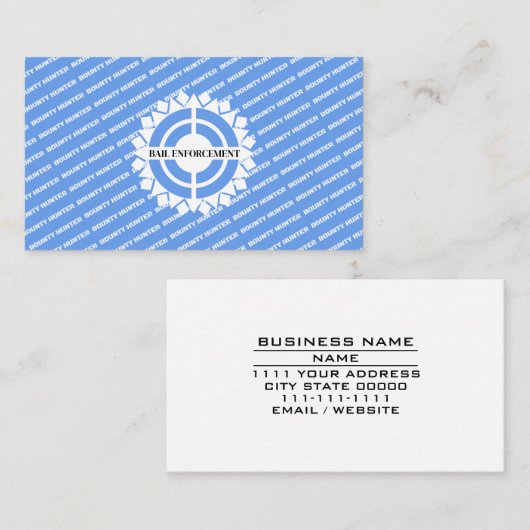 Bounty Hunter Bail Enforcement Recovery Agent Blau Visitekaartje (Voorkant / Achterkant)