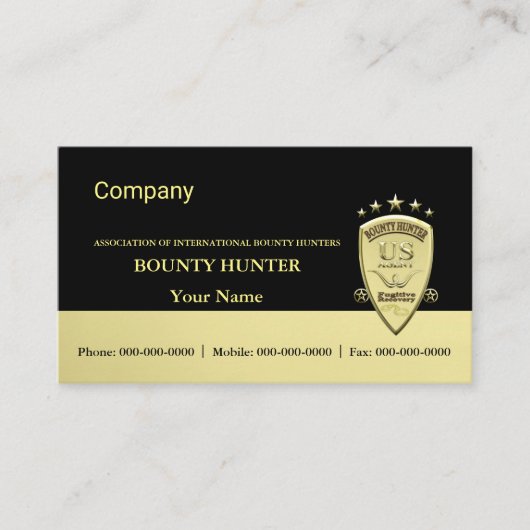 Bounty Hunter Visitekaartje (Voorkant)