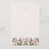 Bountyful Garden Elegant Monogram Stationery Briefpapier (Voorkant / Achterkant)