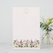 Bountyful Garden Elegant Monogram Stationery Briefpapier (Staand voorkant)