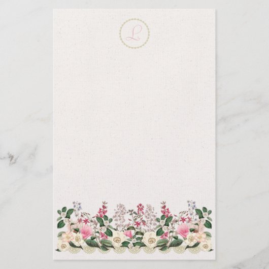 Bountyful Garden Elegant Monogram Stationery Briefpapier (Voorkant)
