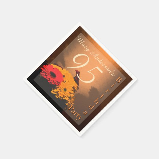  Bouquet 95th Birthday Paper Napkin Servetten (Hoek)