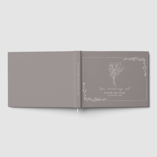 Bouquet Amethyst Gray Wedding Gastenboek (Volledig)