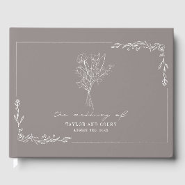 Bouquet Amethyst Gray Wedding Gastenboek