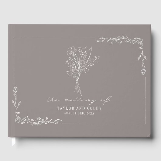 Bouquet Amethyst Gray Wedding Gastenboek (Voorkant)