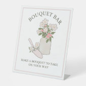 Bouquet Bar Bouw je eigen bloemen maken en nemen Reclamebord Met Voetstuk (Voorkant)