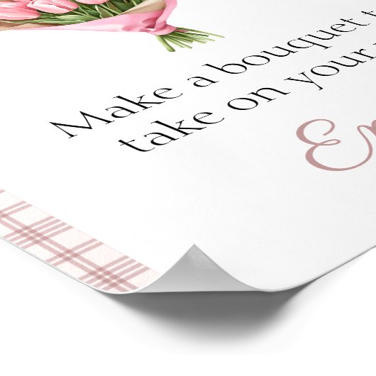 Bouquet bar Pink Fresh off market Bridal Shower Poster (Hoek)