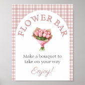 Bouquet bar Pink Fresh off market Bridal Shower Poster (Voorkant)