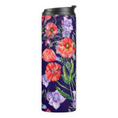 Bouquet blauwe klokbloem, roze klokbloem en pop thermosbeker (Gedraaid links)