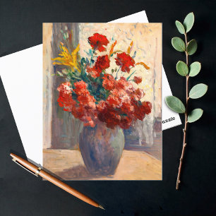 Bouquet bloemen in een vaas briefkaart