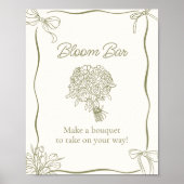 Bouquet Bloom Bar Bridal Shower Sign Poster (Voorkant)