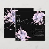 *~* Bouquet Blush AR15 Pink Floral QR RSVP WEDDING Kaart (Voorkant / Achterkant)