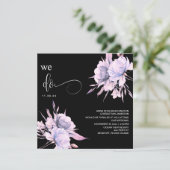 *~* Bouquet Blush AR15 Pink Floral QR RSVP WEDDING Kaart (Staand voorkant)