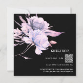 *~* Bouquet Blush AR15 Pink Floral QR RSVP WEDDING Kaart (Achterkant)