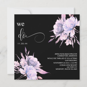 *~* Bouquet Blush AR15 Pink Floral QR RSVP WEDDING Kaart