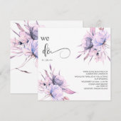 *~* Bouquet Blush Pink AR15 Floral QR RSVP BRUILOF Kaart (Voorkant / Achterkant)