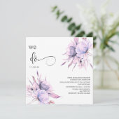 *~* Bouquet Blush Pink AR15 Floral QR RSVP BRUILOF Kaart (Staand voorkant)