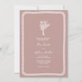 Bouquet Border Blush Roze bruiloft Kaart (Voorkant)