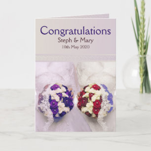 Bouquet Brides Lesbian Wedding Gefeliciteerd Kaart