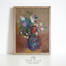 Bouquet colorful flowers in Vase vintage painting Poster