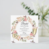 Bouquet Crown Flowery Classy Vrijgezellenfeest Kaart (Staand voorkant)