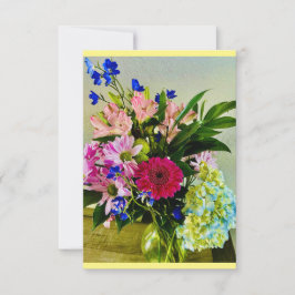 Bouquet Dank je wel Bedankkaart