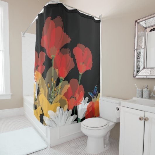 Bouquet de Fluers et Noir Douchegordijn (In situ)