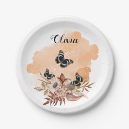 Bouquet floral blooming garden papieren bordje